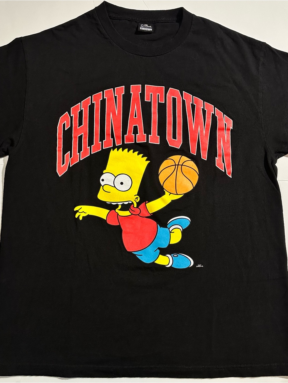 Chinatown Market Black Graphic Bart Simpson “Air Bart” Basketball Tee Size L